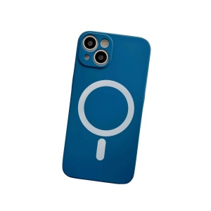 Husa MagSafe pentru Apple iPhone 13, Silicon, Protectie pentru camera, Magnetica, Incarcare Wireless, Flippy, Albastru - Img 2