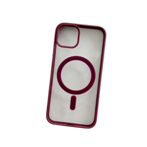 Husa MagSafe pentru Apple iPhone 14, Full Cover, Frosted Acrylic Color Big Hole, Magnetica, Incarcare Wireless, Flippy, Mov - Img 3