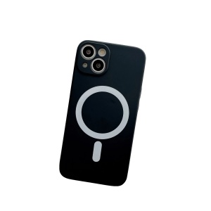 Husa MagSafe pentru Apple iPhone 14, Silicon, Protectie pentru camera, Magnetica, Incarcare Wireless, Flippy, Negru - Img 3