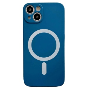 Husa MagSafe pentru Apple iPhone 14, Silicon, Protectie pentru camera, Magnetica, Incarcare Wireless, Flippy, Albastru