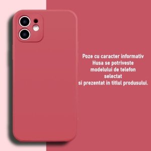 Husa pentru Apple iPhone 14 Flippy, Liquid Silicone, cu Microfibra pe interior, Protectie Antisoc, Wine red, Claret - Img 3