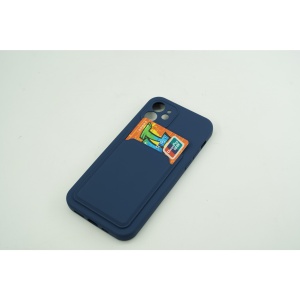 Husa protectie cu suport card compatibila cu Samsung A12 Albastru inchis - Img 2