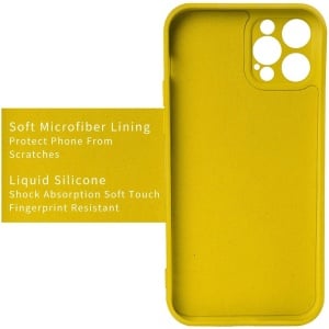 Husa protectie Flippy compatibila cu Apple iPhone 11 Pro Liquid Silicone Ring cu suport rotativ Galben - Img 3