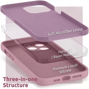 Husa protectie Flippy compatibila cu Apple iPhone 13 Pro Max Liquid Silicone Mov - Img 8