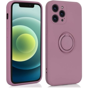 Husa protectie Flippy compatibila cu Samsung A02 S Liquid Silicone Ring cu suport rotativ Mov