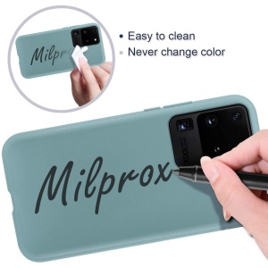 Husa protectie Flippy compatibila cu Samsung S20 Ultra Liquid Silicone Case Verde - Img 4