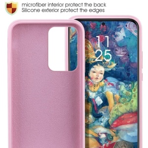 Husa protectie Flippy compatibila cu Samsung S21 5G Liquid Silicone Case Roz - Img 3