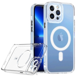 Husa protectie Flippy pentru iPhone 14 Pro Max Mag Safe, 2 in 1 incarcare si magnet, Silicon si Acril, Transparenta - Img 1