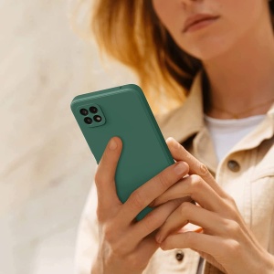 Husa protectie Flippy pentru Samsung A22 5G Liquid Silicone Verde - Img 4