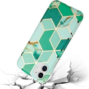 Husa protectie pentru Apple iPhone 7/8/SE 2020 Soft IMD TPU Marble Geometric Verde - Img 7