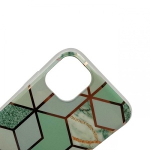 Husa protectie pentru Samsung A11 Soft IMD TPU Marble Geometric Verde - Img 3