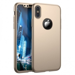 Husa Samsung Galaxy S7 Edge Full Cover 360 Auriu + Folie de protectie - Img 1