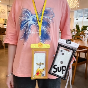Husa subacvatica Mascot Waterproof Flippy, Snowproof, Universala, cu Snur, pentru telefon sau documente, Sup, Alb-Negru - Img 3