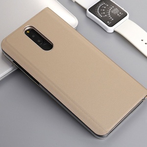 Husa Tip Carte, Flippy, Compatibila cu Huawei Mate 10 Lite, Flip Cover Oglinda, Auriu - Img 3
