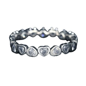 Inel Argint 925 Circular Inimi cu Pietre M59