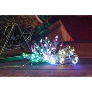 Instalatie Craciun, 10 metri, 100 LED-uri, telecomanda 32 de functii, multicolor RBG, fir cupru, USB, interior, Flippy - Img 2