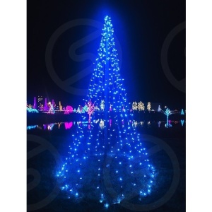 Instalatie Craciun, 15 m, 150 Led-uri ,Liniara, Albastru, 8 jocuri de lumini, Transformator, Interconectabila, Prelungitor 5 m inclus, Fir Transparent, Flippy - Img 5