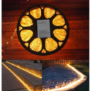 Instalatie Craciun, 32 m, 768 Led-uri ,Furtun Luminos, Alb cald, 8 jocuri de lumini, Transformator, Sectionabila, 220 V, Flippy - Img 19
