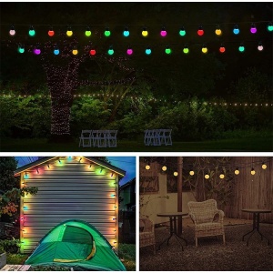 Instalatie Craciun, 5 metri, 15 Becuri LED rotunde, pentru exterior cu incarcare la sursa de curent si telecomanda cu 8 functii, Flippy - Img 4