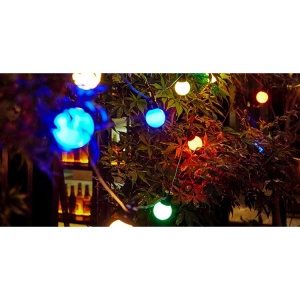 Instalatie Craciun, 5 metri, 15 Becuri LED rotunde, pentru exterior cu incarcare la sursa de curent si telecomanda cu 8 functii, Flippy - Img 6