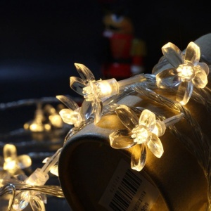 Instalatie Craciun, 6.5 metri, 30 Becuri LED tip Flori de cires, pentru exterior cu incarcare solara, Alb cald, Flippy - Img 8