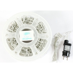 Instalatie Craciun liniara cu transformator, 100m, alb cald, 1000 LED-uri, fir transparent, 8 jocuri de lumini, Flippy - Img 5