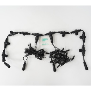 Instalatie Craciun Profesionala de Exterior IP65, Tip Perdea, 6m x 2m, 1200 Led-uri Mari, Alb rece, cu flash, Alimentator si prelungitor 6,5 m, Interconectabila, Fir negru, Flippy - Img 5