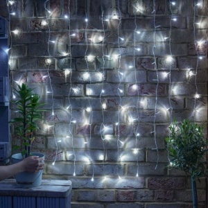Instalatie Craciun, Tip Perdea, IP44, 9 m x 3 m, 720 LED-uri, Alb rece, cu 8 jocuri de lumini, 31 V, 9W, Interconectabila, Prelungitor 3 m inclus, Fir transparent, Interior/ Exterior, Flippy - Img 2