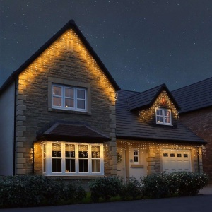 Instalatie Craciun Tip Turturi, IP44, 5 m, 143 Led-uri, Alb cald, 8 jocuri de lumini, 31V, Interconectabila, Prelungitor 3 m inclus, Fir Cupru, Flippy, Interior/Exterior - Img 1