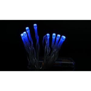 Instalatie de Craciun cu Baterii Tip Liniar, 2 jocuri de lumini, Fir transparent 1 m 10 LED -uri, Albastru - Img 4