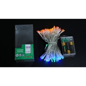 Instalatie de Craciun cu Baterii Tip Liniar, 2 jocuri de lumini, Fir Transparent 10 m 100 LED -uri, Multicolor - Img 7