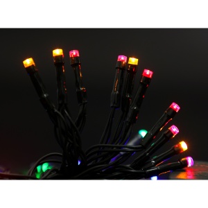 Instalatie de Craciun cu Baterii Tip Liniar, 2 jocuri de lumini, Fir Verde 3 m 30 LED -uri, Multicolor - Img 1