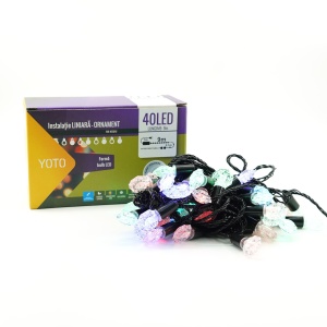 Instalatie de Craciun Liniara RGRB Yoto, 10 m, din care 1 m Prelungitor 220V, 40 LED, Model Anise, Utilizare Interior/Exterior, Interconectabila, Fir Negru, multicolor - Img 3