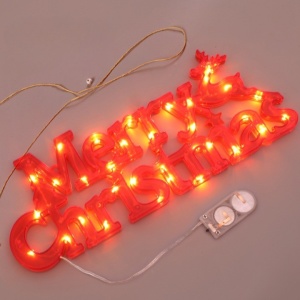 Instalatie LED de Craciun, Flippy, Litere 3D, Merry Christmas, Lumina Calda, 27.5 x 10.5 x 1.4 cm, Rosu - Img 7