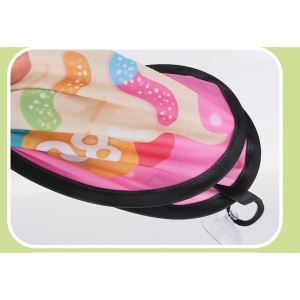 Joc Darts Flippy pentru Copii, Placa Pliabila 70 cm, 8 Mingii Velcro/Scai Simple, 2 Mingii Luminoase, Model Acadele, Roz - Img 9
