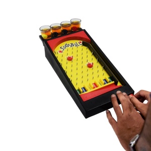 Joc de societate Pinball cu pahare pentru shoturi Flippy, 40 x 17,7 cm, galben - Img 7