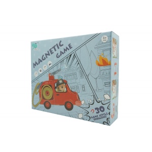 Joc educativ magnetic de interconectare, micul pompier, 15 nivele, 9 carti, pentru copii, +3 ani, multicolor - Img 1