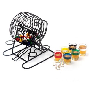 Joc Mini Loterie Flippy, Bingo, cu Pahare de Shot din Sticla, 20 x 20 x 19 cm, 48 Bile, Negru - Img 7