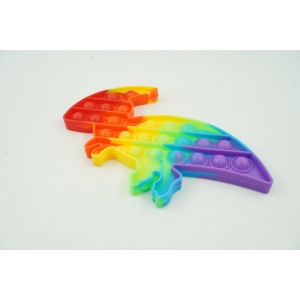 Jucarie antistres din silicon, Flippy, Pop It Now and Flip It, Dinozaur mic, Multicolor V2 - Img 2