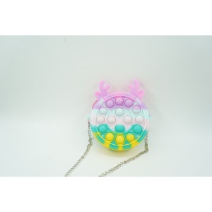 Jucarie antistres din silicon Flippy, Pop it Now and Flip It ,Mini Geanta, Ren, 6 cm, Macarons - Img 5