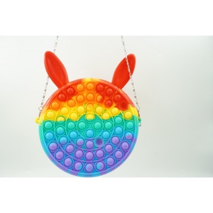 Jucarie antistres din silicon, Pop it Now and Flip It, Flippy, Geanta, Model 3, Multicolor - Img 7