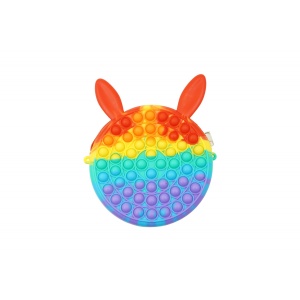 Jucarie antistres din silicon, Pop it Now and Flip It, Flippy, Geanta, Model 3, Multicolor