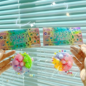 Jucarie Antistres Squishy, Flippy, cu Revenire Lenta, Model Prajiturica, 6x6 cm, 60g, Ambalaj Transparent, Multicolor - Img 4