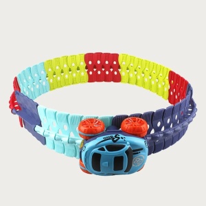 Jucarie de Constructie RollerCoaster, Flippy, 184 de Piese, 44.5x36x7 cm, cu Masini, Multicolor - Img 5