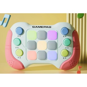 Jucarie Interactiva Flippy, Tip Consola Pop It, 6 butoane functionale, 5 Moduri de Joc, 600 Niveluri, + 3 ani, Rosu/Gri - Img 2