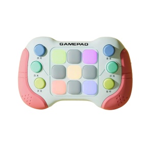 Jucarie Interactiva Flippy, Tip Consola Pop It, 6 butoane functionale, 5 Moduri de Joc, 600 Niveluri, + 3 ani, Rosu/Gri - Img 1