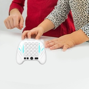 Jucarie Interactiva Pop It, Flippy, Tip Consola, Anti-Stres, 5 Moduri de Joc, din ABS si Silicon, +3 Ani, Sunete si Lumini Model Controller, Alb - Img 3