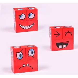 Jucarie Pentru Copii Montessori Flippy, Cub din Lemn, Asamblare Fete, 64 de Carti Distractive, Clepsidra si Clopotel inclus, pentru Baieti si Fete, Varsta +3 ani, Educativ, Cutie din carton, 21 x 21 x 5.5 cm, multicolor - Img 5