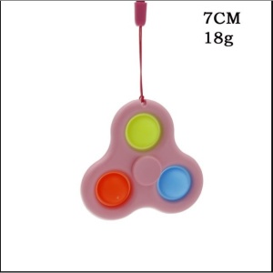 Jucarie senzoriala spinner Flippy- Fidget Toy, Simple Dimple, 7 cm, Roz/Multicolor - Img 4