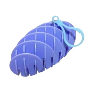 Jucarie Worm Fidget de Decompresie, Flippy, Anti Stres, Dimensiune Compacta 6 cm, Dimensiune Extinsa 15.5 cm, Albastru eschis - Img 3